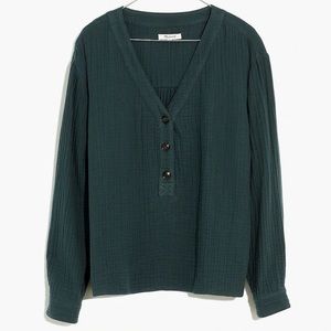 Madewell Plus Size Evert Quilted Top Dark Green